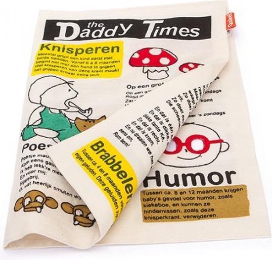 Qukel Daddy Times Knisperkrant - knisperboekje, biologisch katoen, educatief, 1 tot 3 jaar van Qukel