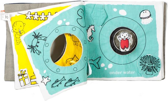 Qukel Kiekeboek - babyboekje - Vingerpoppetje - 1 tot 3 jaar - biologisch katoen - educatief speelgoed van Qukel