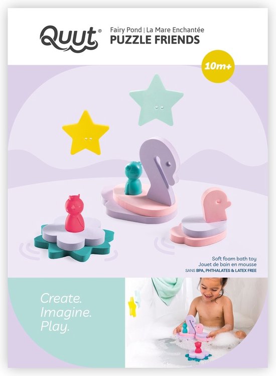 Quut Puzzle Friends Fairy Pond badspeelgoed/puzzel - Vanaf 10 maanden - Multi van Quut.
