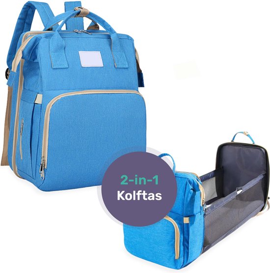 Qwali Luiertas - Uitschuifbaar tot bedje - Kolftas - Rugzak - Verzorgingstas - Tassen - 7 flessenhouders van Qwali