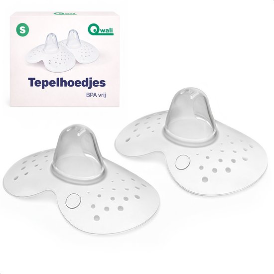 Qwali Organic Tepelhoedje voor borstvoeding - Maat L - BPA vrij - Tepel beschermer - Transparant - 2 stuks
