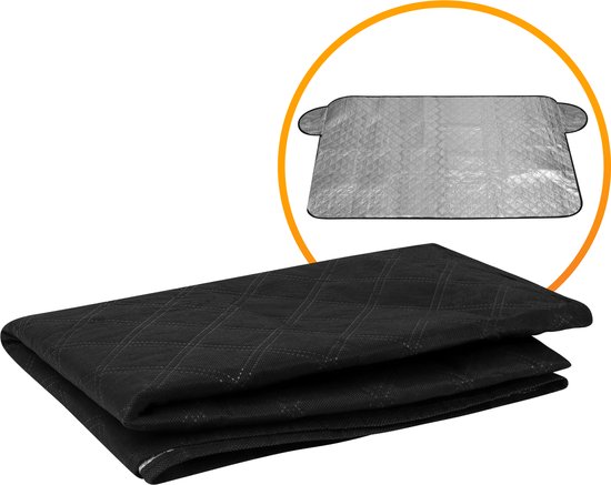 R2B Anti-Vries Deken Auto Voorruit - 100 x 145 cm - 4 Laagse Bescherming - Ook Zonnescherm auto - IJsdeken / Vriesdeken Auto - Voorruithoezen Antivries - Zonwering Auto Voorruit - Autoaccessoires van R2B