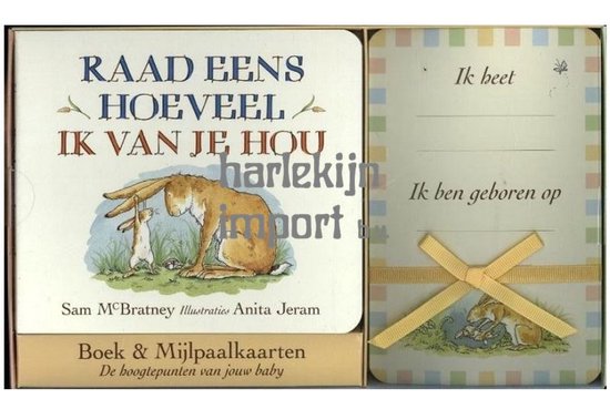 Raad eens hoeveel ik van je hou Boek & Mijlpaalkaarten van Rainbow uitgeverij