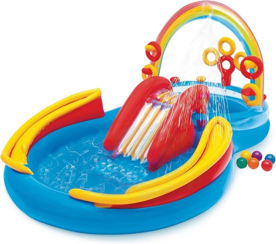 Rainbow Ring Waterspeelset 297cm x 193cm x 135cm - Voor in de tuin baby zwembad van Intex