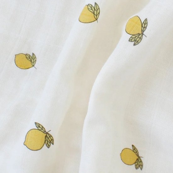 Rammelaar&Co Hydrofiele Doek - Citroen - 110x120cm - Swaddle - Hydrofiele Luier - 70%bamboo 30% katoen - Kraamcadeau van Rammelaar&Co