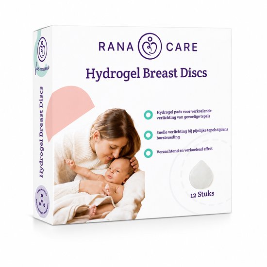 Rana Care® Hydrogel Pads – Verlichting bij pijnlijke of gevoelige tepels tijdens borstvoeding – Hydrogel borstkompressen - Verkoelend effect – 12 stuks
