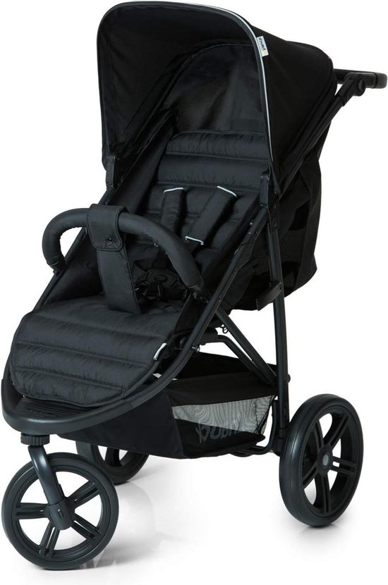 Rapid 3 Driewieler Buggy Tot 25 kg Met Ligfunctie - Vanaf De Geboorte - Klein Inklapbaar - Éénhands Vouwmechanisme - In Hoogte Verstelbare Duwstang - Zwart - Goedkoopste Optie Buggy inklapbaar vliegtuig van Hauck