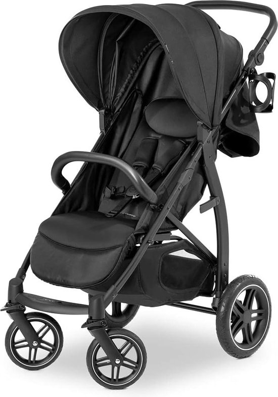 Rapid 4D Buggy - Tot 25 kg - Snel inklapbaar - Zonnescherm UPF 50+ - Rubberbanden - Bekerhouder - In hoogte verstelbaar - Ligstand - Eenvoudig af te wassen - Grote boodschappenmand - Zwart Buggy inklapbaar vliegtuig van Hauck