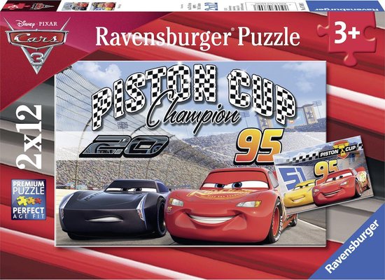 Ravensburger Cars 3. Twee puzzels - 12 stukjes - kinderpuzzel van Ravensburger