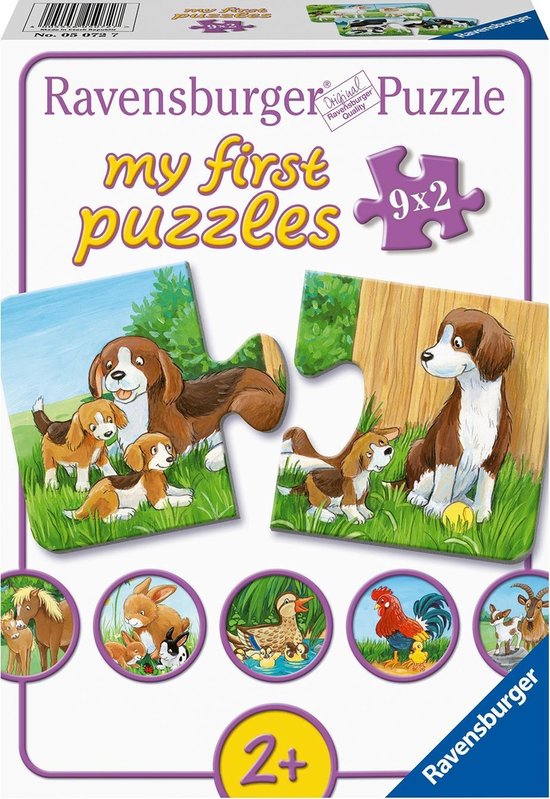 Ravensburger Dierenfamilies op de boerderij - My First puzzles - 9x2 stukjes - kinderpuzzel van Ravensburger