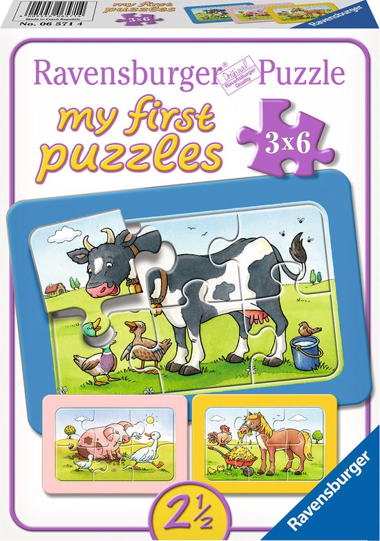 Ravensburger Goede vrienden - My First Puzzels - 3x6 stukjes - Kinderpuzzel van Ravensburger