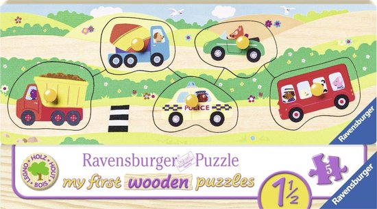 Ravensburger houten puzzel Voertuigen - 5 stukjes van Ravensburger