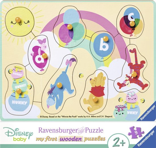 Ravensburger houten puzzel Winnie the Pooh en zijn vrienden - 9 stukjes van Ravensburger