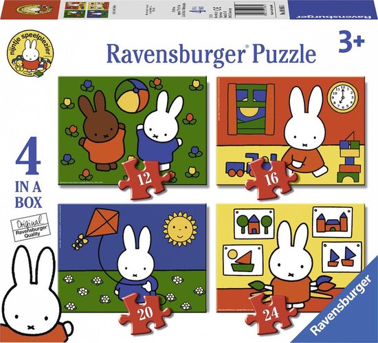 Ravensburger nijntje 4in1box puzzel - 12+16+20+24 stukjes - kinderpuzzel van Ravensburger