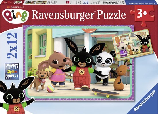 Ravensburger puzzel Bing Bunny Twee puzzels - 12 stukjes - kinderpuzzel van Ravensburger