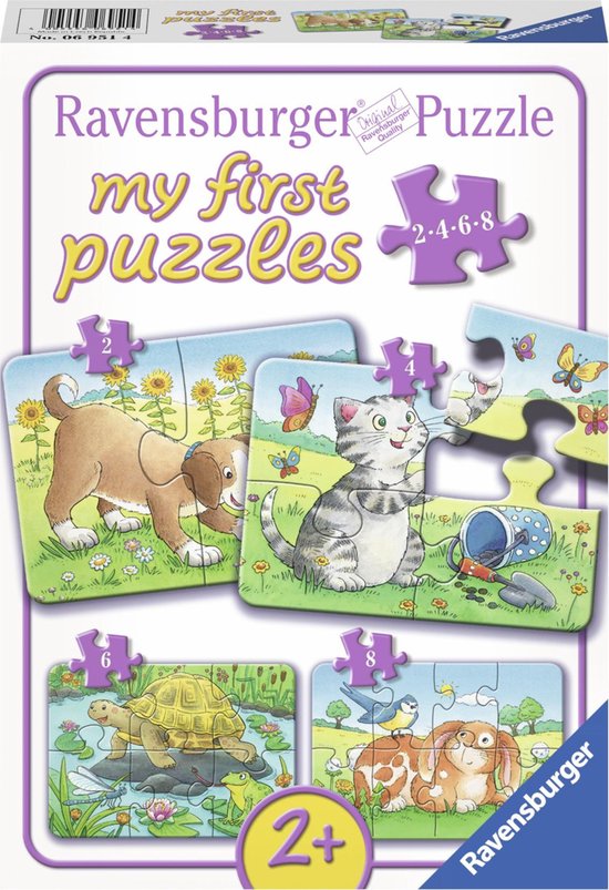 Ravensburger Schattige huisdieren- My First puzzels -2+4+6+8 stukjes - kinderpuzzel van Ravensburger