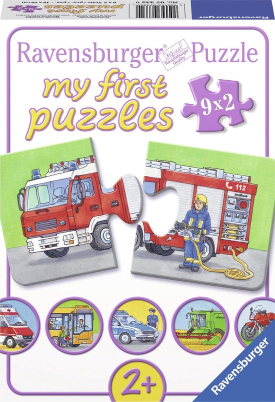 Ravensburger Speciale voertuigen- My First puzzles -9x2 stukjes - kinderpuzzel van Ravensburger