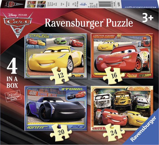Ravensburgerpuzzel Disney Cars 3 Let's race! - 12+16+20+24 stukjes van Ravensburger