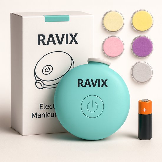 Ravix® Baby Nagelvijl - Elektrische Baby Nagelvijl voor Baby's & Peuters - Veilig & Pijnloos - Stil - 6 Opzetstukken - Blauw van Merkloos