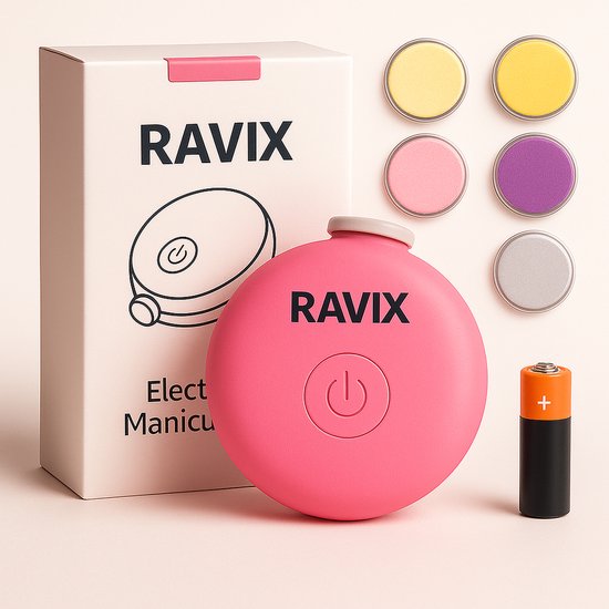 Ravix® Baby Nagelvijl - Elektrische Baby Nagelvijl voor Baby's & Peuters - Veilig & Pijnloos - Stil - 6 Opzetstukken - Roze van Merkloos