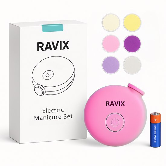 Ravix - Elektrische Baby Nagelvijl - Baby Nagelvijl - Baby Nagelknipper - 6 Vijlen - Roze van Ravix