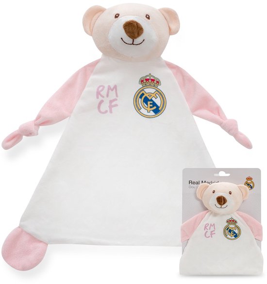 REAL MADRID™ - Knuffeldoekje - Zachte Pluche Beer - Roze