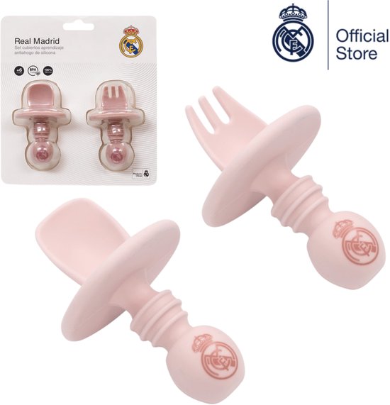 REAL MADRID™ - siliconen bestekset - roze - 4+ maanden - BPA-vrij