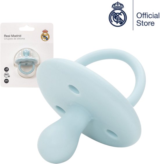 REAL MADRID™ - siliconen speen - blauw 0-6m BPA-vrij van Merkloos