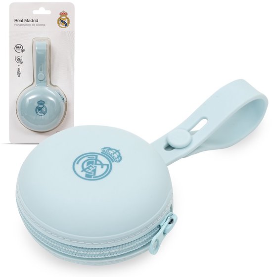 REAL MADRID™ | siliconen speenhouder | blauw | 0-6m | BPA-vrij van Merkloos