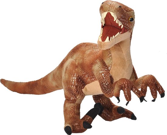 Realistisch Dinosaurus Knuffeldier Velociraptor Pluche Speelgoed 37,7 cm voor Kinderen