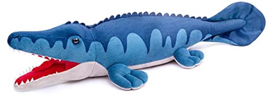 Realistisch Mosasaurus Pluche Dier - Schattig en Zacht Knuffeldier voor Kinderen - Blauw, 45 cm