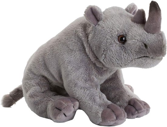 Realistisch pluche neushoorn 18 cm – Zacht en knuffelbaar