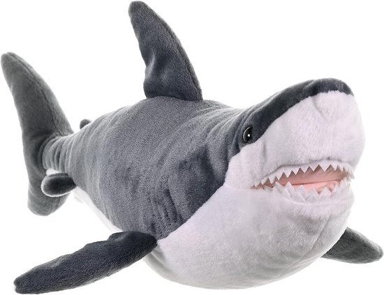 Realistisch Pluche Witte Haai Knuffeldier - Zacht & Groot Cuddlekins Speelgoed - 30 cm van Merkloos