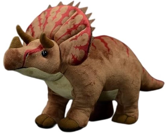 Realistisch Triceratops Pluche Dier - Zacht Dino Speelgoed voor Kinderen - 53,3 cm Bruin van Merkloos