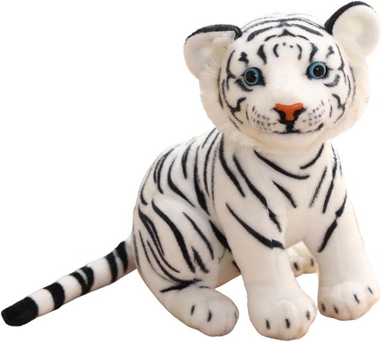 Realistische Tijger - Pluche Dier - Kinderen Vrolijk Maken - Machinewasbaar - 23 cm - Meerkleurig