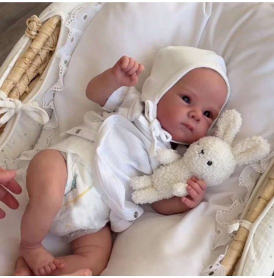 Reborn babypoppen, 18 inch realistische pasgeboren baby, levensechte baby, open ogen, zacht stoffen lijfje van Muñecas Berbesa