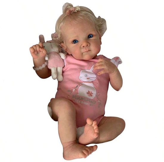 Reborn babypoppen, meisje, 45 cm realistische babypop die er echt uitziet, zacht lijfje, levensgrote rebornpoppen van Merkloos