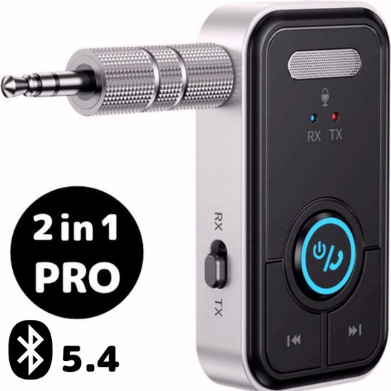 Receiver en Transmitter Auto BT 5.4 - 3.5MM AUX Bluetooth Ontvanger Handsfree Bellen Bluetooth Audio Receiver - 2025 Model van Merkloos