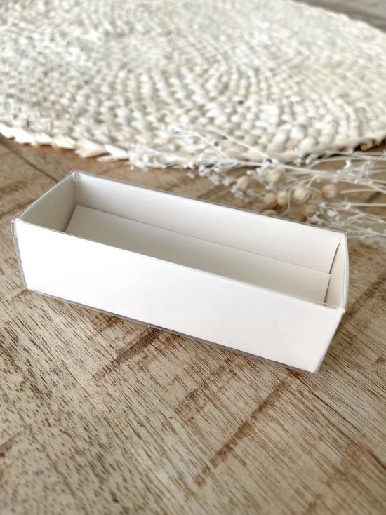 Rechthoekig doosje - Doopsuikerverpakking - Crème - 32mm x 88mm x 26mm - 10 stuks van Merkloos