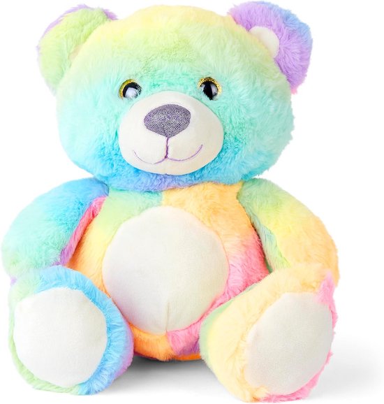 Regenboog Beer Knuffel - Zacht Speelgoed - Knuffelen en Spelen - Uniek Kleurontwerp - 25 cm - Multikleur