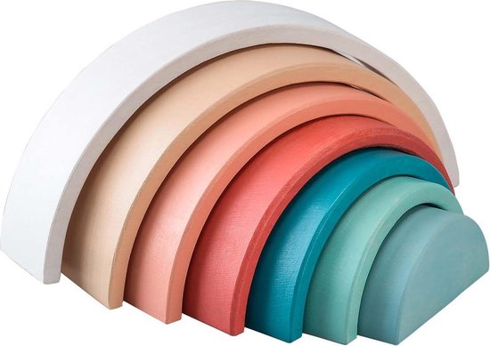 Regenboog blokken pastel - Simply for Kids van Simply for kids