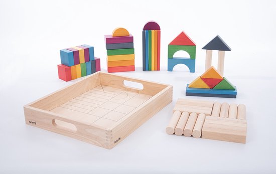 Regenboog Houten Jumbo Blokken Set - Pk54 - Bouwblokken van Melissa & Doug