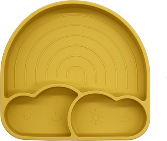 Regenboogbord met zuignap (Mango) - Siliconen - Antislip - bord - Baby - Kind - Vanaf 6 maanden - Kinderservies van Kokki адамдар