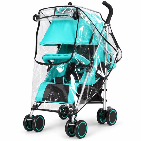 Regenhoes Kinderwagen Universeel - met Kijkvenster en Ventilatie - Waterdichte PEVA Buggyhoes - Opvouwbaar - Transparant