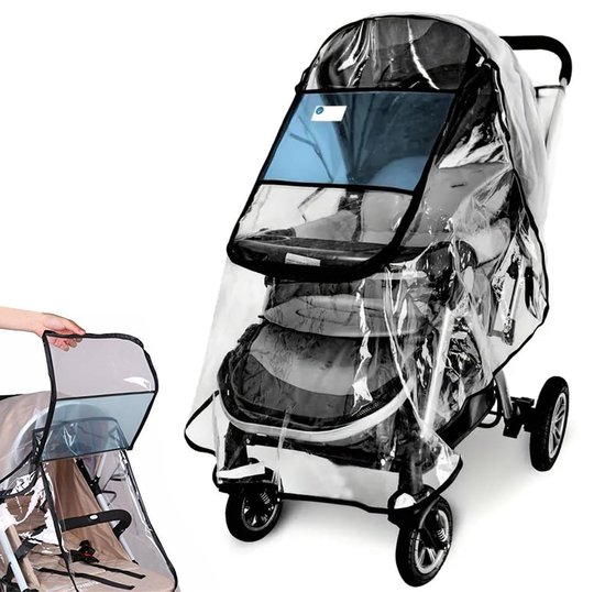 Regenhoes voor buggy - Regenhoes Kinderwagen - BPA vrij - Universele Regenhoes Kinderwagen met Kijkvenster - Regenhoes Kinderwagen Universeel - Buggy Hoes - Kinderwagenaccessoire - Buggy Regenhoes - Wandelwagen - Transparant - EVA Regenhoes van Amazinggirl