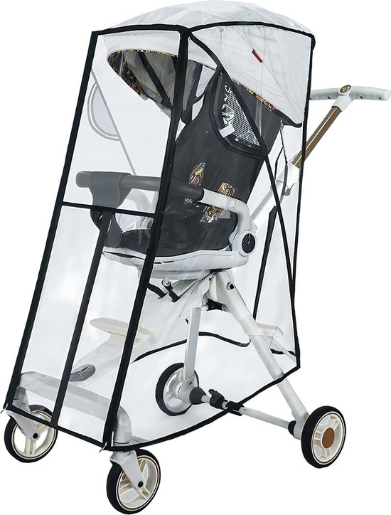 Regenhoes Windbescherming voor kinderwagens Universele sportkinderwagen Opening aan de voorkant met raam en dubbele ritssluiting om te openen Transparante bescherming tegen regen en wind en goede luchtcirculatie van Zamboo