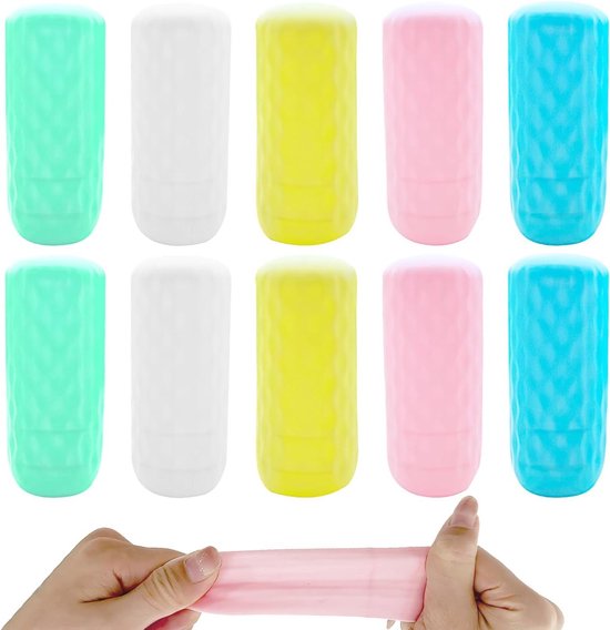 Reis 10 Stuks Siliconen Flessenhoezen Elastische Mouwen voor Lekvrij Herbruikbare Siliconen Toilettashoezen voor Body Wash Shampoo Container