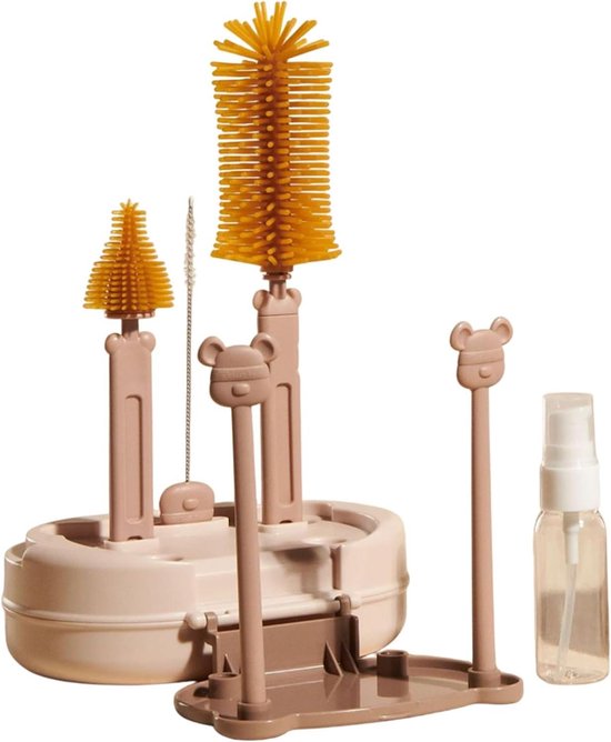 Reis Flessen Schoonmaakset - Borstel Set - Hygiënisch Werken - Compacte Opbergkoffer - 1 Aantal Eenheden - Koffie