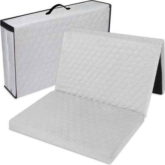 Reisbedmatras 60x120 met fluwelen hoes - opvouwbare opvouwbare matras kinderen logeerbedmatras baby 120x60 opvouwbare matras fluweel gewatteerd Grijs van Altabebe