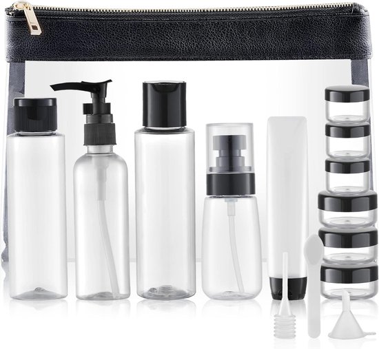 Reisflesjes Set - Navulbare Flesjes - Voor Shampoo en Lotion - Siliconen - Set van 15 - 100ml - Transparente - van Imperatoris